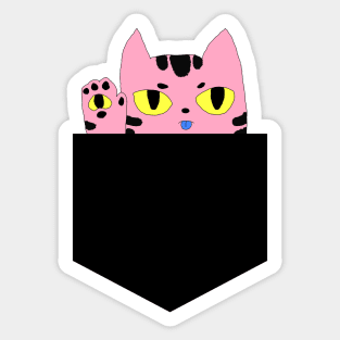 Alien Pocket Cat Sticker